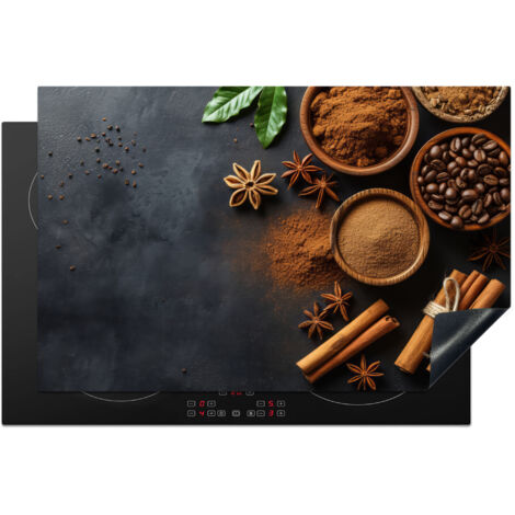 PROTECTOR DE PLACAS DE INDUCCIÓN Canela - Hormigón - Café - Canela en rama - Especias Tapa Protectora De Cocina 80x52.2 cm