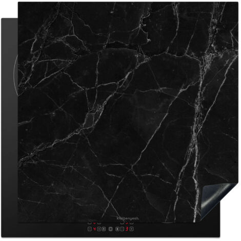 PROTECTOR DE PLACAS DE INDUCCIÓN Negro - Mármol Tapa Protectora De Cocina 78x78 cm
