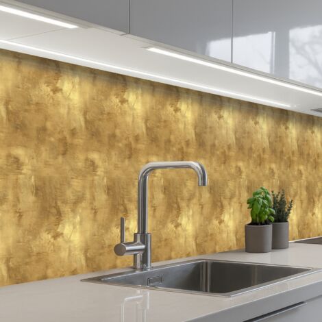 SALPICADEROS DE COCINA Industrial - Textura - Oro 450x60