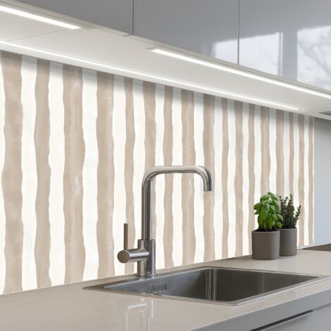SALPICADEROS DE COCINA Minimalista - Rayas - Beige 100x60