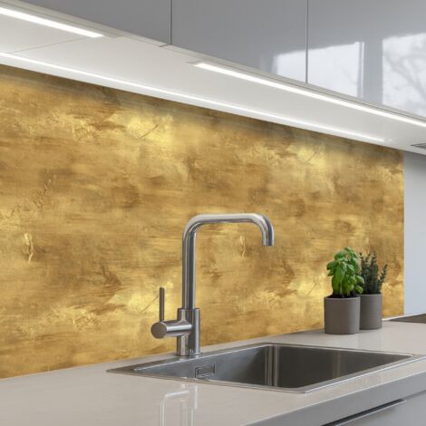 SALPICADEROS DE COCINA Industrial - Textura - Oro 100x60