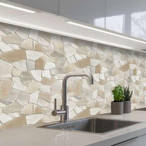 SALPICADEROS DE COCINA Mosaico - Piedras - Beige 150x80