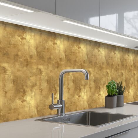 SALPICADEROS DE COCINA Industrial - Textura - Oro 400x60
