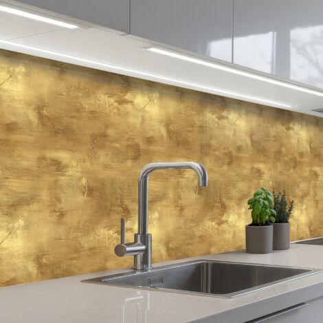 SALPICADEROS DE COCINA Industrial - Textura - Oro 200x60