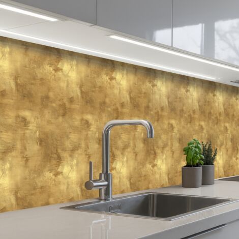 SALPICADEROS DE COCINA Industrial - Textura - Oro 350x60