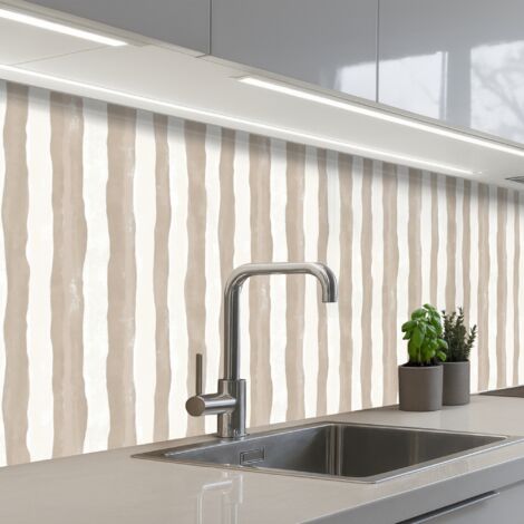 SALPICADEROS DE COCINA Minimalista - Rayas - Beige 150x80