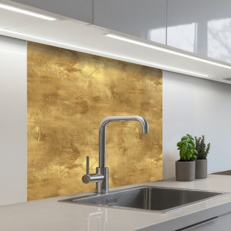 SALPICADEROS DE COCINA Industrial - Textura - Oro 80x80
