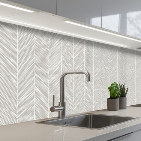 SALPICADEROS DE COCINA Classic - Espiga - Gris 200x60