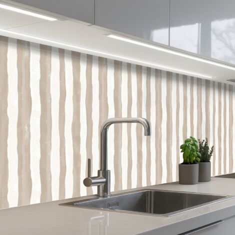 SALPICADEROS DE COCINA Minimalista - Rayas - Beige 250x80