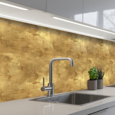 SALPICADEROS DE COCINA Industrial - Textura - Oro 250x80