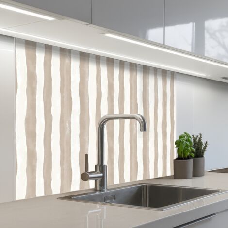 SALPICADEROS DE COCINA Minimalista - Rayas - Beige 100x80