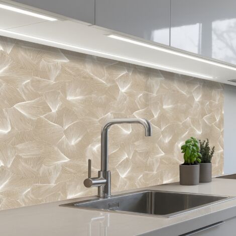 SALPICADEROS DE COCINA Orgánico - Textura - Beige 100x60