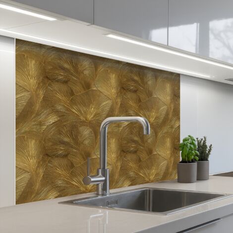 SALPICADEROS DE COCINA Ecológico - Líneas - Oro 100x80
