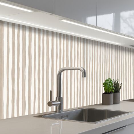 SALPICADEROS DE COCINA Minimalista - Rayas - Beige 500x60