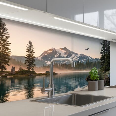 SALPICADEROS DE COCINA Montañas - Agua - Árboles 100x60