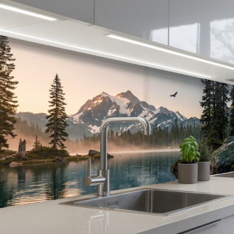 SALPICADEROS DE COCINA Montañas - Agua - Árboles 250x80