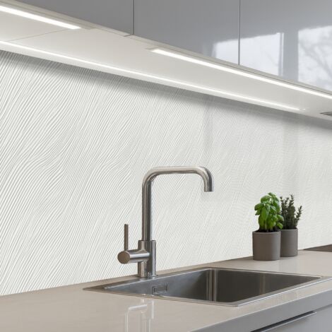 SALPICADEROS DE COCINA Waves - Ribbing - Blanco 450x60