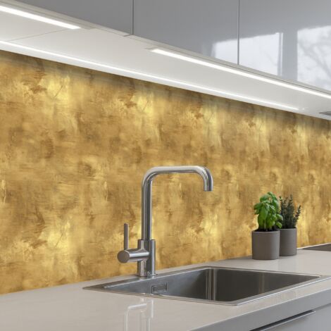 SALPICADEROS DE COCINA Industrial - Textura - Oro 500x80