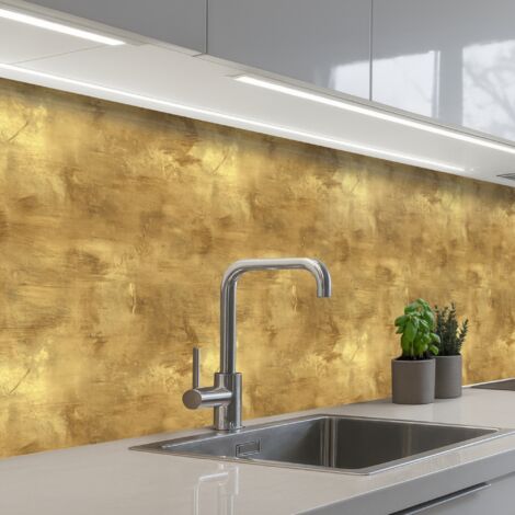 SALPICADEROS DE COCINA Industrial - Textura - Oro 300x80