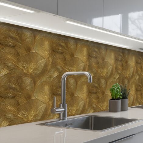 SALPICADEROS DE COCINA Ecológico - Líneas - Oro 250x80