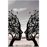 PÓSTER Playa - Mar - Gente - Árbol - Arte moderno Pared Decoracion 20x30