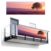 PANTALLA DE PRIVACIDAD PARA BALCÓN Árbol - Brezo - Amanecer 300x100
