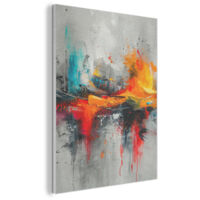 CUADRO ACÚSTICO Arte moderno - Naranja - Gris - Abstracto Cuadros de Pared 70x100