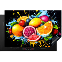 PROTECTOR DE PLACAS DE INDUCCIÓN Fruta - Graffiti - Colorido - Naranja - Fresa - Abstracto Tapa Protectora De Cocina 80x52.2 cm