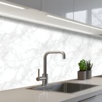 SALPICADEROS DE COCINA Minimalista - Blanco - Vetas grises 150x80