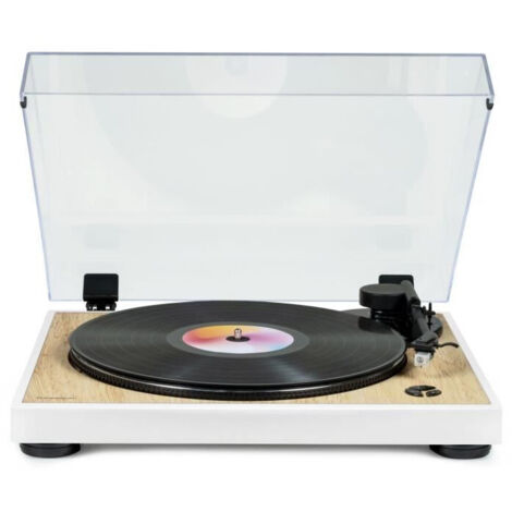 Platine vinyle THOMSON TT301 - Design bois et blanc - Tête de lecture Audio-Technica AT3600L - 33 et 45 tours