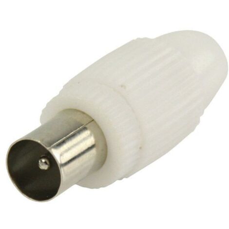 VLSP40903W Lot de 2 Connecteurs Valueline Coaxial mâle (Blanc) (1/2)