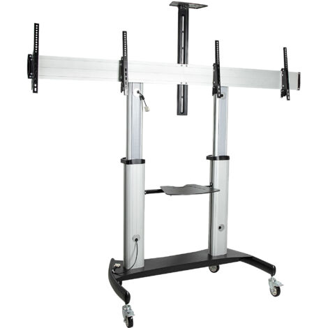 Support chariot double à roulettes pour TV de 37' à 60' (1/3)