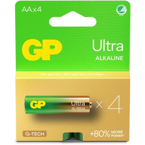 Piles alcalines gp ultra aa lr6 paquet de 4