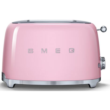 Smeg – Grille-pain 2 fentes 950W rose – Fentes extra-larges 36mm – Tiroir ramasse-miettes amovible – Design rétro années 50 - tsf01pkeu (1/7)