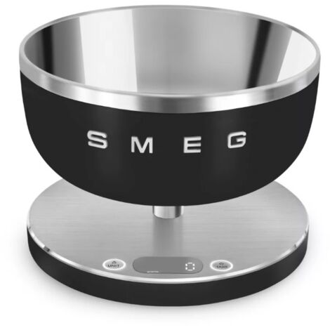Smeg – Balance de cuisine électronique 5kg – Précision 1g – Écran LED – Bol lavable au lave-vaisselle – Rechargeable USB - KSC01BLMWW