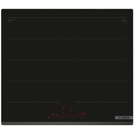 Bosch – Table de cuisson induction 60cm 4 feux 7400W avec zones FlexInduction – Puissance Boost – PXY63KHC1E