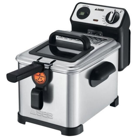 SEB – Friteuse professionnelle 4L – Capacité 1,3 kg – Puissance 2300W – Thermostat réglable – Acier inoxydable noir