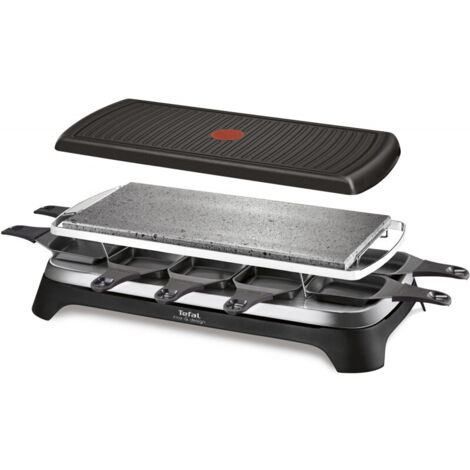 Tefal – Appareil à raclette multifonction 1350W – 10 personnes – Plaques gril et pierrade – Inox rectangulaire facile à nettoyer (1/5)