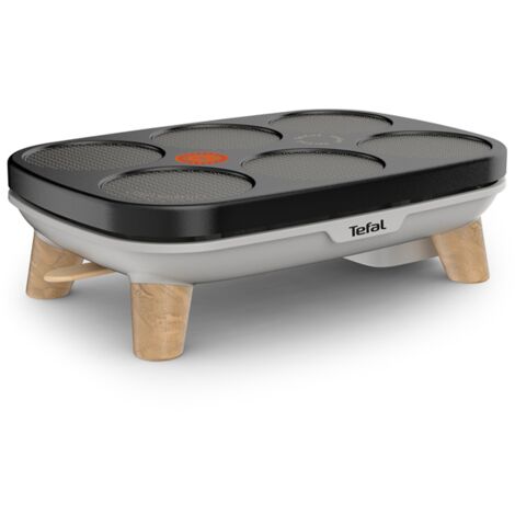 Tefal – Crêpière 2 plaques 1100 W – Revêtement antidérapant Titanium Force – Pour crêpes de taille moyenne et mini crêpes (1/4)