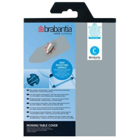 BRABANTIA Housse pour table à repasser - 124 x 45 cm - Gris métallisé (1/5)