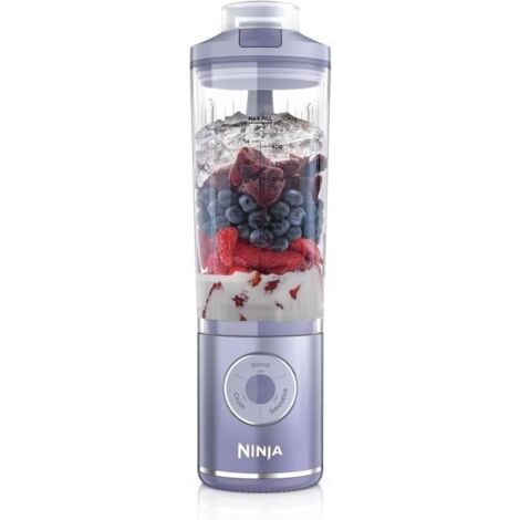 Ninja – Blender portable 0,57 L – Acier inoxydable – Batterie 11,1 V – Couleur lavande – Idéal pour smoothies et boissons