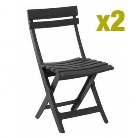 Chaise pliante Miami - GRILL ME - Anthracite - Résistante aux intempéries et facile à ranger (1/7)