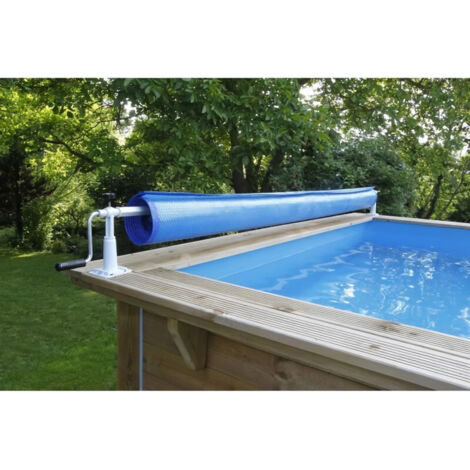 Ubbink – Enrouleur de bâche de piscine – Largeur max 5,55 m – Compatible avec piscines bois, acier, tubulaires – Manivelle en aluminium
