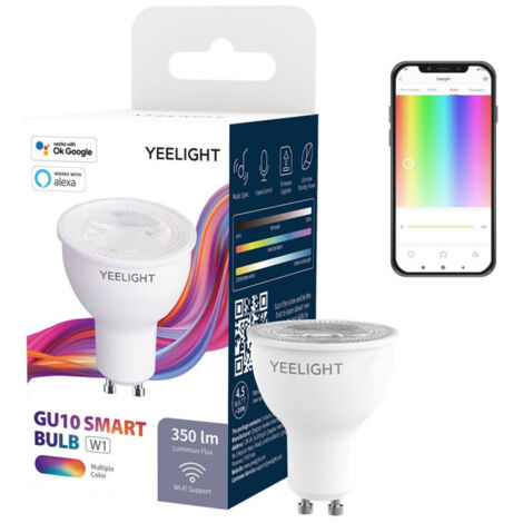 Yeelight Ampoule intelligente GU10 Multicolore (1 pièce/paquet) 350lm 5W 2700-6500K 15 000 heures Lampe LED 220-240V (1/5)