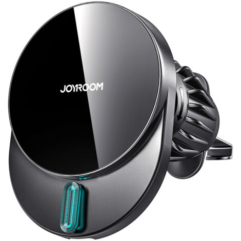 Support de téléphone magnétique avec chargeur inductif 15 W pour grille d'aération - noir (1/5)