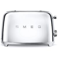 Smeg – Grille-pain 2 fentes extra larges 36mm – 6 niveaux de brunissement – Ejection automatique – Tiroir ramasse-miettes amovible