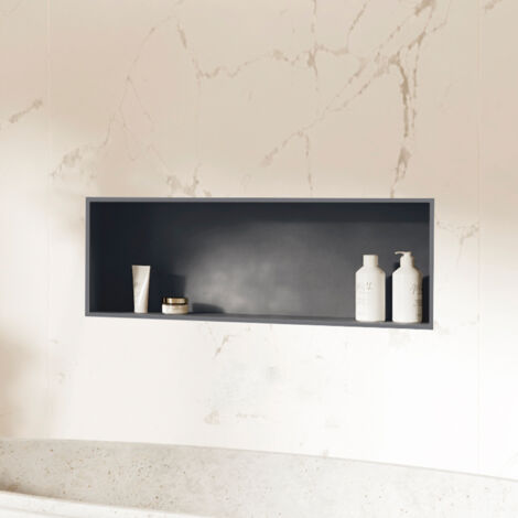 Niche design 40x30 cm encastrable en acier inox gris ardoise