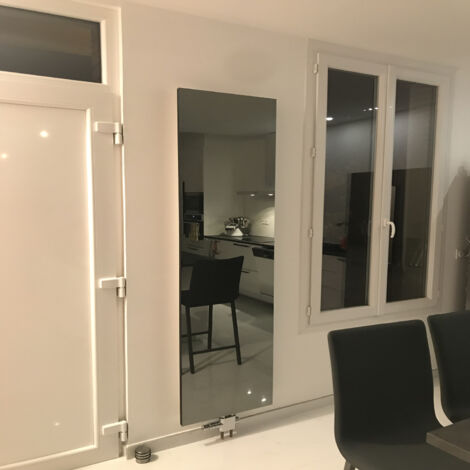 Radiateur électrique miroir 450W 100x40 cm design chauffant moderne