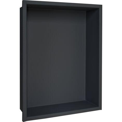 Niche design 80x30 cm encastrable en acier inox couleur noire