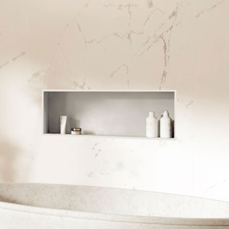 Niche design 40x30 cm encastrable en acier inox couleur blanche
